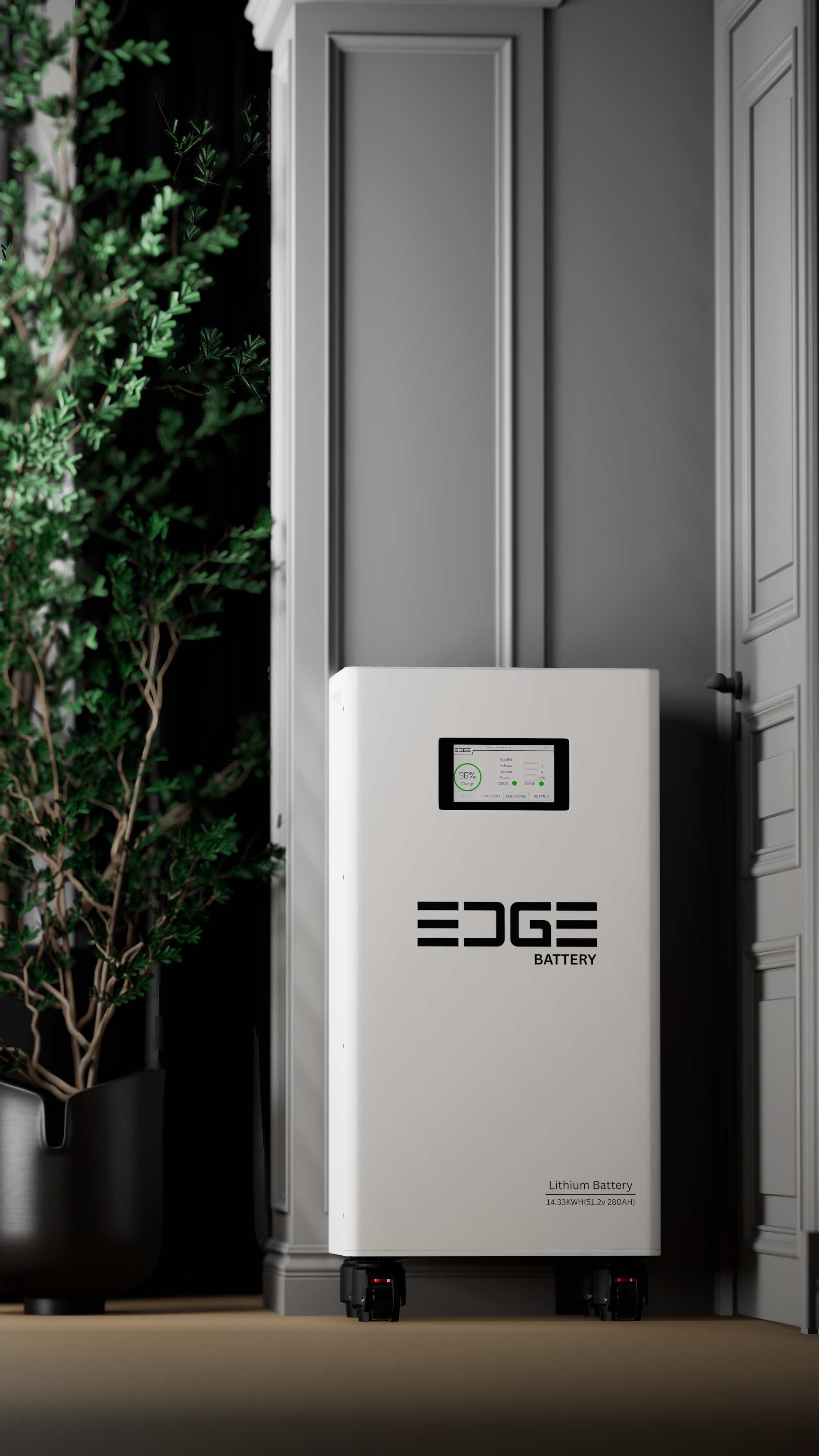 EDGE Battery installed at a modern home with solar panels